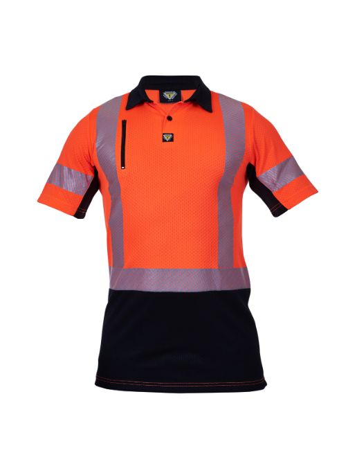 Caution Day/Night Microvent S/S Polo - Kiwi Workgear