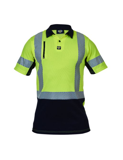 Caution Day/Night Microvent S/S Polo - Kiwi Workgear