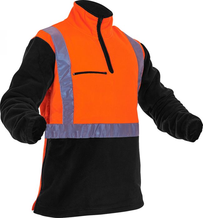 Caution Hi-Vis Day/Night Polar Fleece 1/2 Zip Tunic - 380gsm - Kiwi Workgear