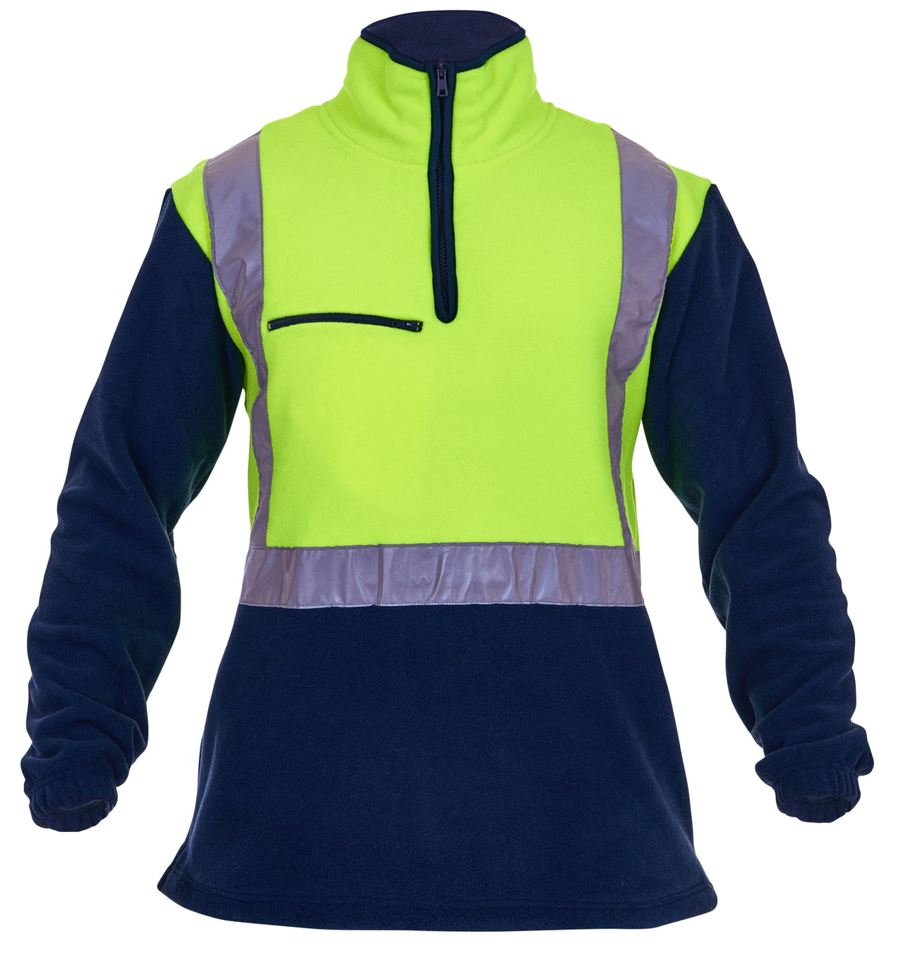 Caution Hi-Vis Day/Night Polar Fleece 1/2 Zip Tunic - 380gsm - Kiwi Workgear