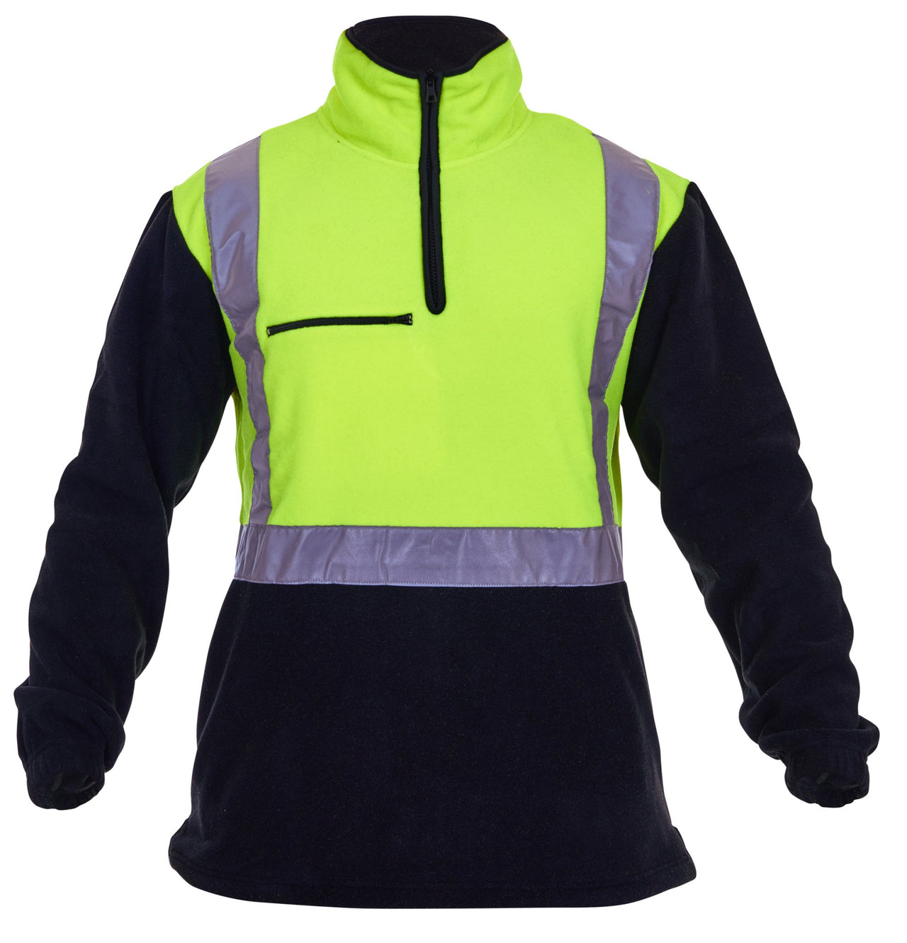 Caution Hi-Vis Day/Night Polar Fleece 1/2 Zip Tunic - 380gsm - Kiwi Workgear