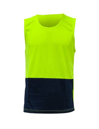 Thumbnail for Caution Hi Vis Day/Only Microfibre Singlet - Kiwi Workgear