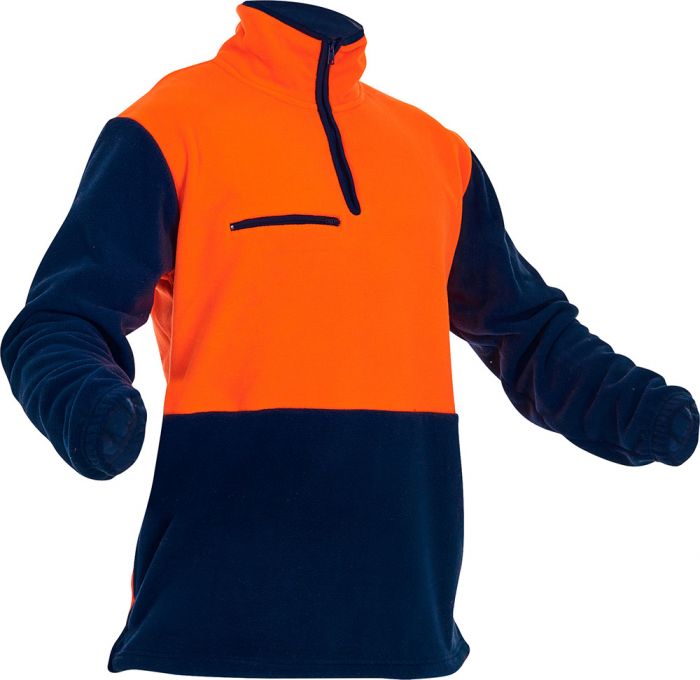 Caution Hi-Vis D/O Polar Fleece 1/2 Zip Tunic - Kiwi Workgear