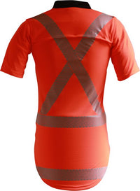 Thumbnail for Caution Hi-Vis TTMC-W17 X-Back S/S Microvent Polo - Kiwi Workgear