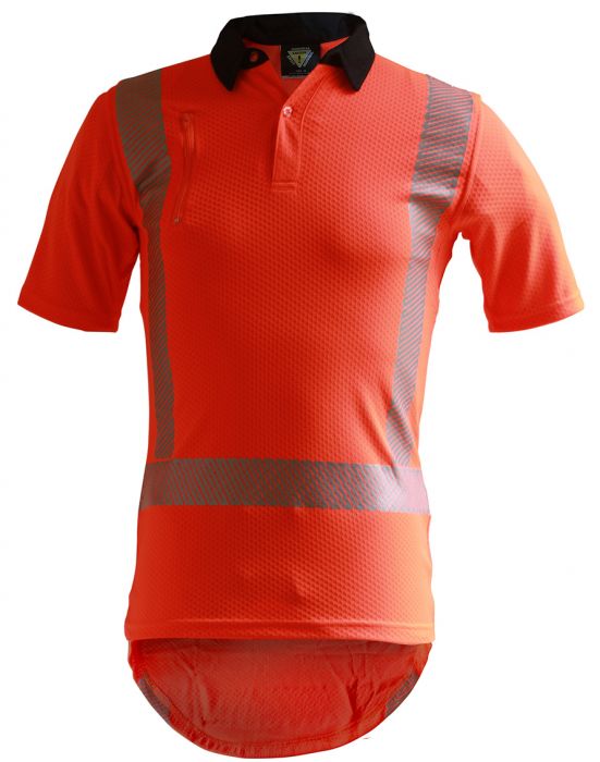 Caution Hi-Vis TTMC-W17 X-Back S/S Microvent Polo - Kiwi Workgear