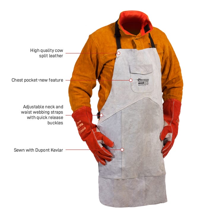 Esko Fusion Leather Apron - cow split - 1m x 800mm - Kiwi Workgear