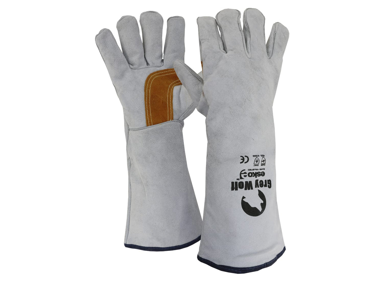 Esko Grey Wolf Welders Glove Grey/Green Kevlar Stitched - Kiwi Workgear