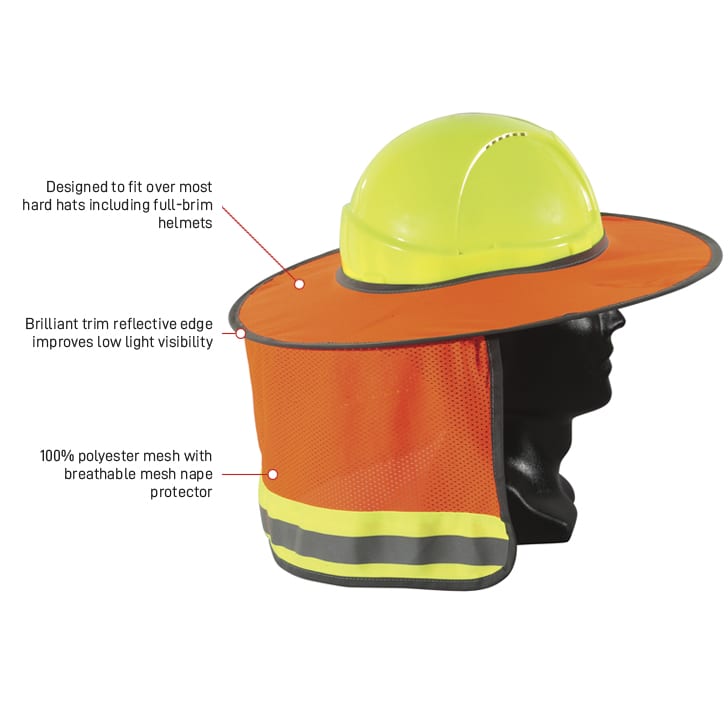 Esko Hardhat Full Sunbrim with Neck Flap - Kiwi Workgear