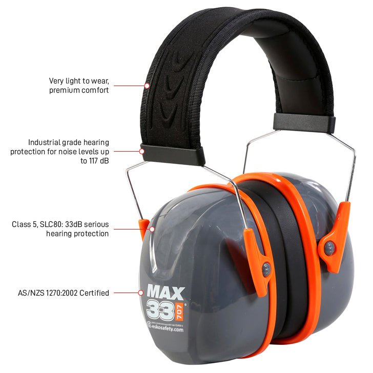 Esko Max33 707 Banded Earmuff Class 5 - Kiwi Workgear