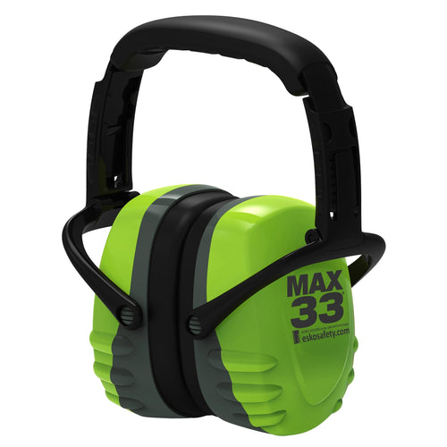 Esko Max33 Green/Grey Folding Earmuffs - Kiwi Workgear