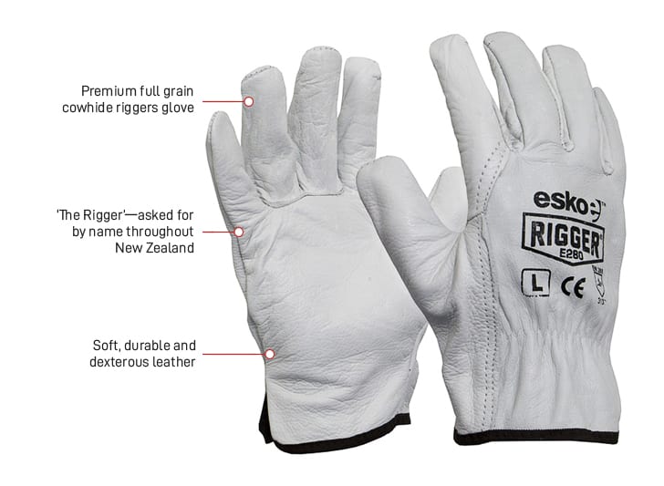 Esko Natural Cowgrain A grade Rigger Glove - Kiwi Workgear