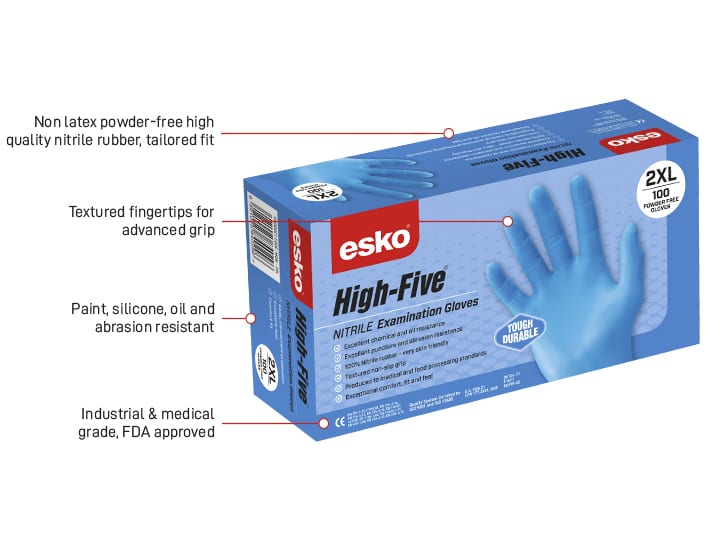 Esko Nitrile Disposable Gloves Blue Box - Kiwi Workgear