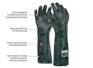Esko PVC Glove Green Double Dipped45cm (PVC45DD) - Kiwi Workgear