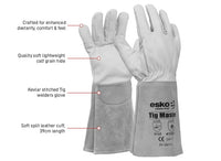 Thumbnail for Esko Tig Master Welders Glove - OSFA - Kiwi Workgear