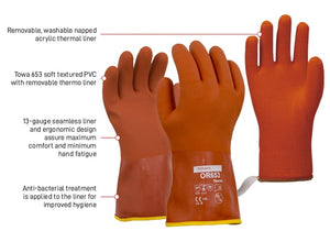 Esko Towa Thermal Lined PVC Dipped Winter Gloves - Kiwi Workgear