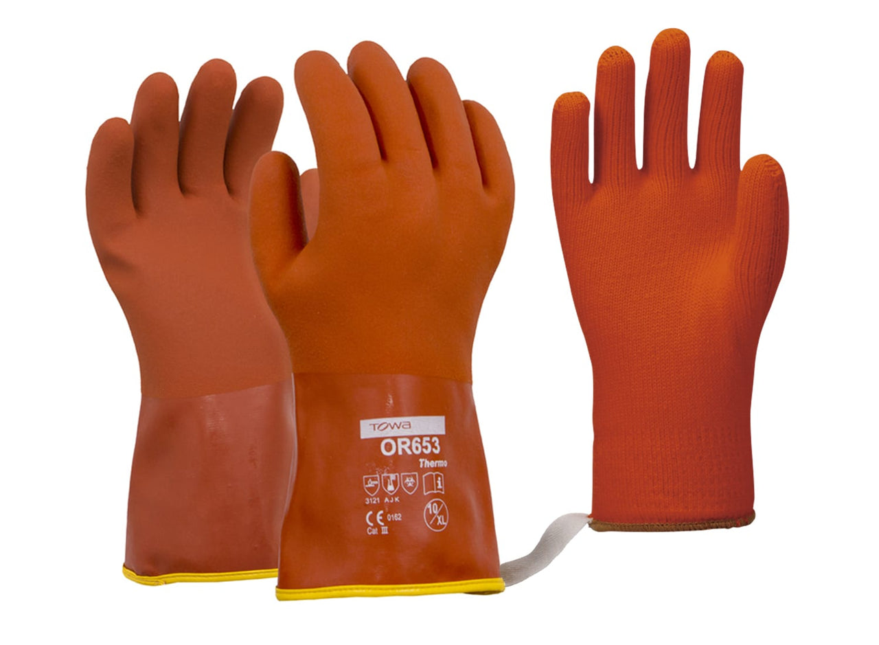 Esko Towa Thermal Lined PVC Dipped Winter Gloves - Kiwi Workgear