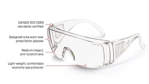 Esko Vispec Safety Glasses - Clear - Kiwi Workgear