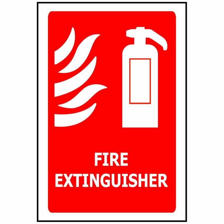 Fire Extinguisher Sign - Kiwi Workgear