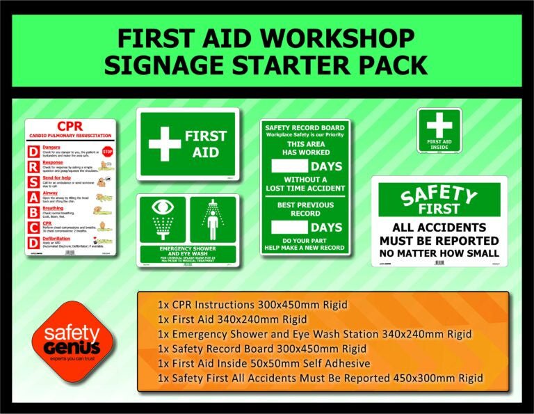 First Aid Signage Starter Pack Kiwi Workgear