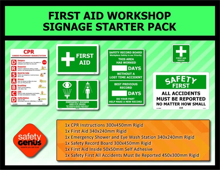 First Aid Workshop Signage Starter Pack - Kiwi Workgear