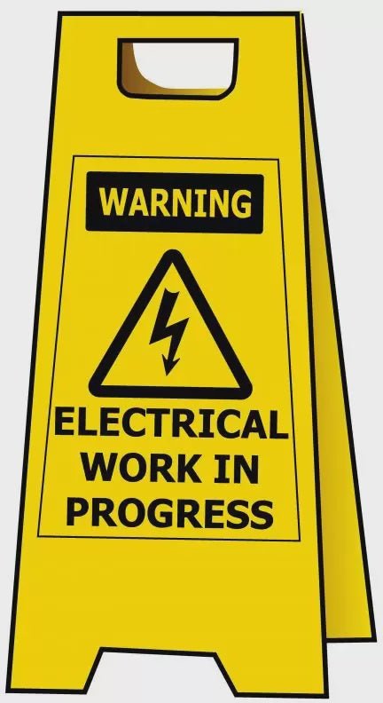 Electrical Work In Progress Sign Safety Genius Free Standing Warning NZ | Kiwi Workgear