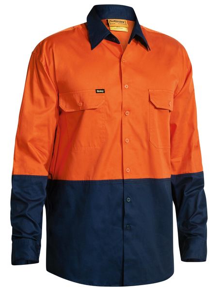 HI VIS COOL LIGHTWEIGHT DRILL SHIRT - Kiwi Workgear