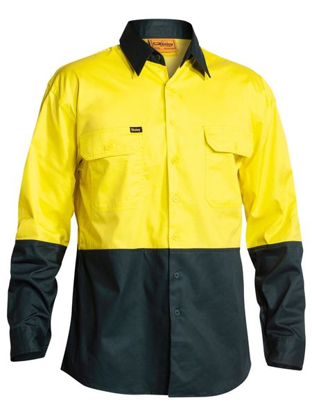 HI VIS COOL LIGHTWEIGHT DRILL SHIRT - Kiwi Workgear