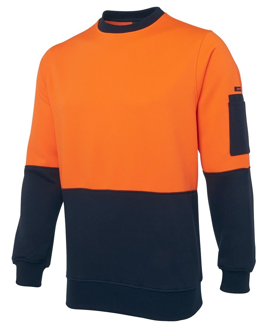 HI VIS FLEECY CREW - Kiwi Workgear