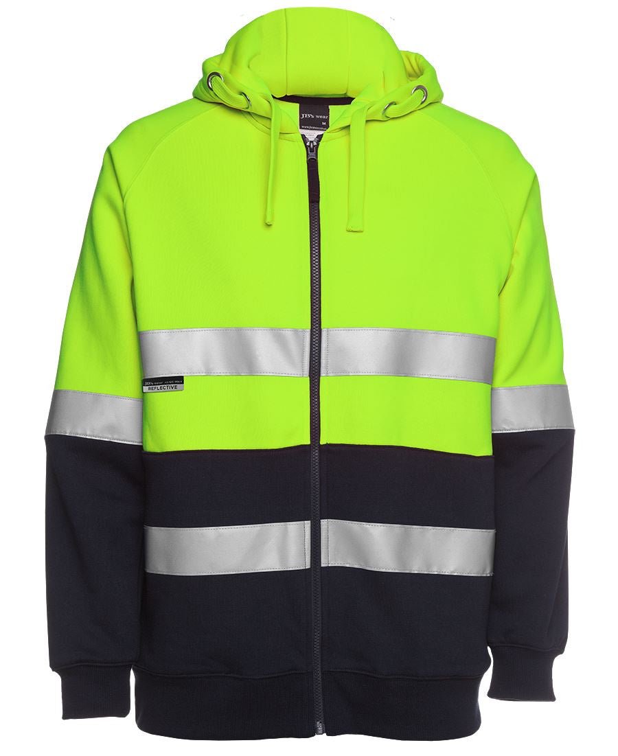 JB's Hi Vis Day/Night Full Zip Fleecy Hoodie - Kiwi Workgear