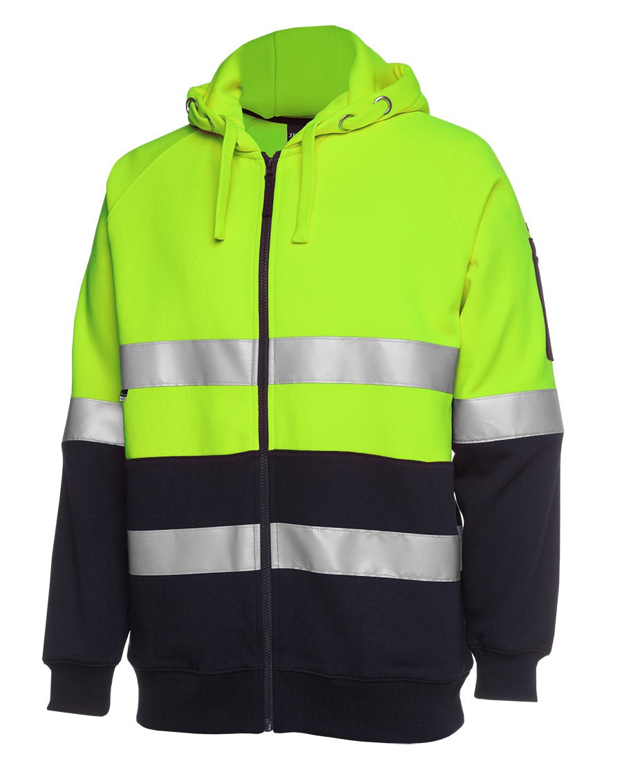 JB's Hi Vis Day/Night Full Zip Fleecy Hoodie - Kiwi Workgear