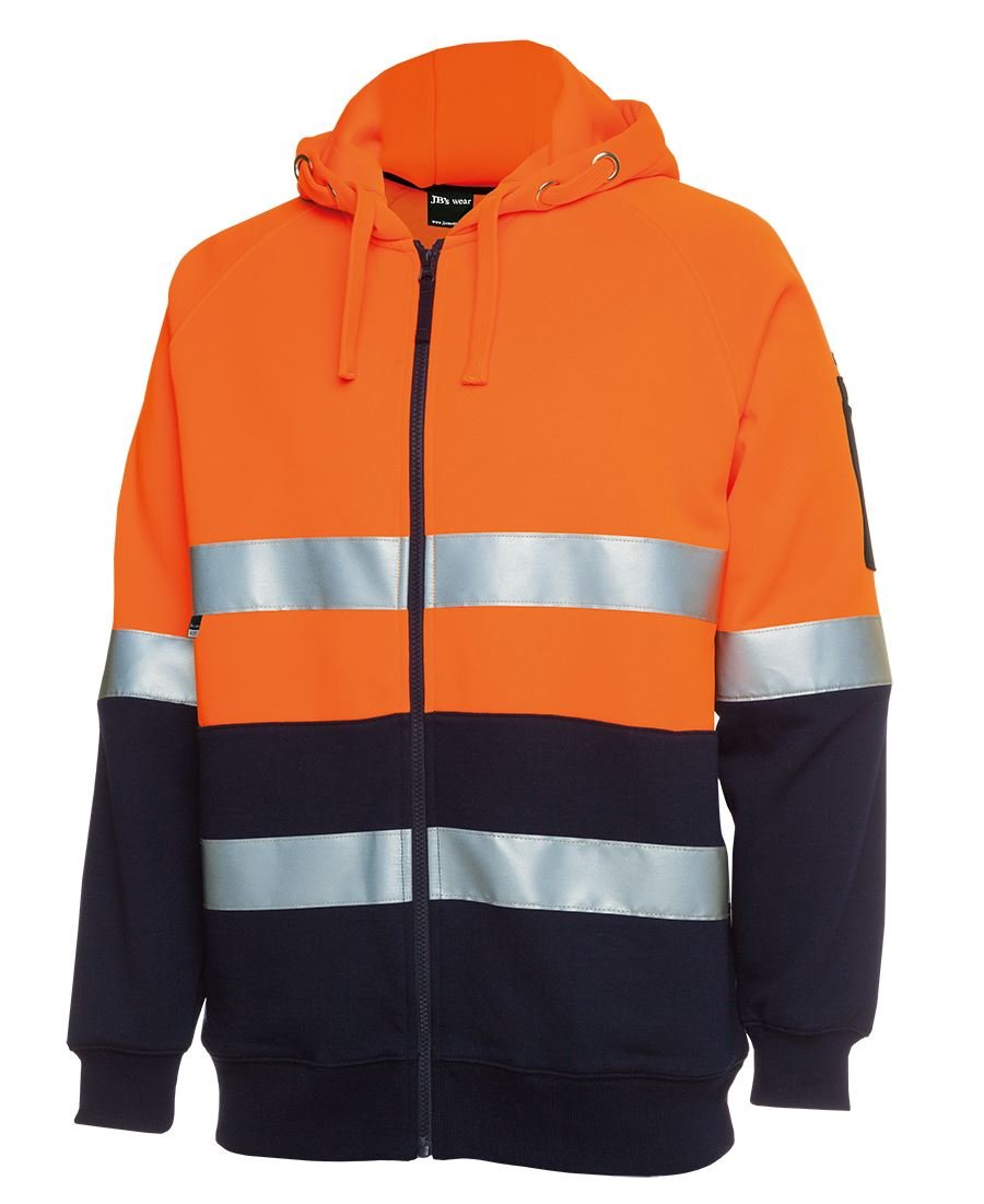 JB's Hi Vis Day/Night Full Zip Fleecy Hoodie - Kiwi Workgear