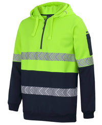 Thumbnail for JB's Hi-Vis D/N 1/2 Zip Segmented Tape Hoodie - Kiwi Workgear