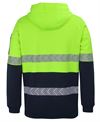 JB's Hi-Vis D/N 1/2 Zip Segmented Tape Hoodie - Kiwi Workgear