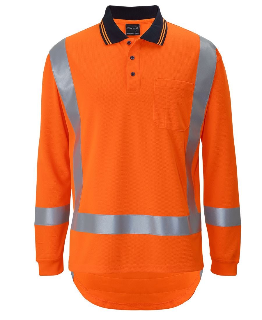 JB's Hi Vis D/N L/S Non Cuff Traditional Polo - Kiwi Workgear