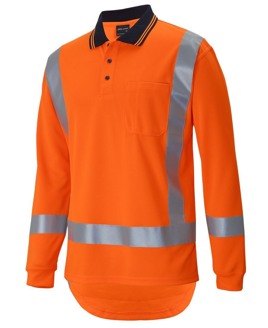 JB's Hi Vis D/N L/S Non Cuff Traditional Polo - Kiwi Workgear