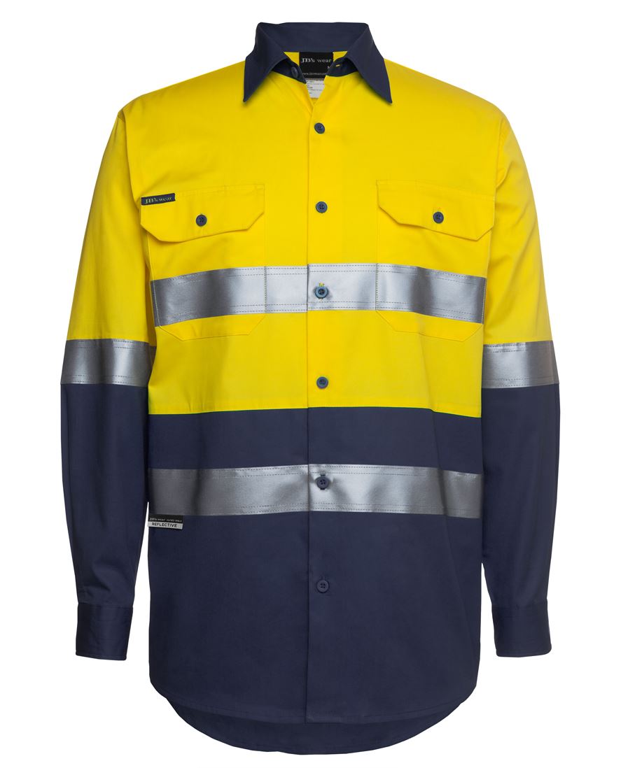 JB's HI VIS L/S (D+N) 150G WORK SHIRT - Kiwi Workgear