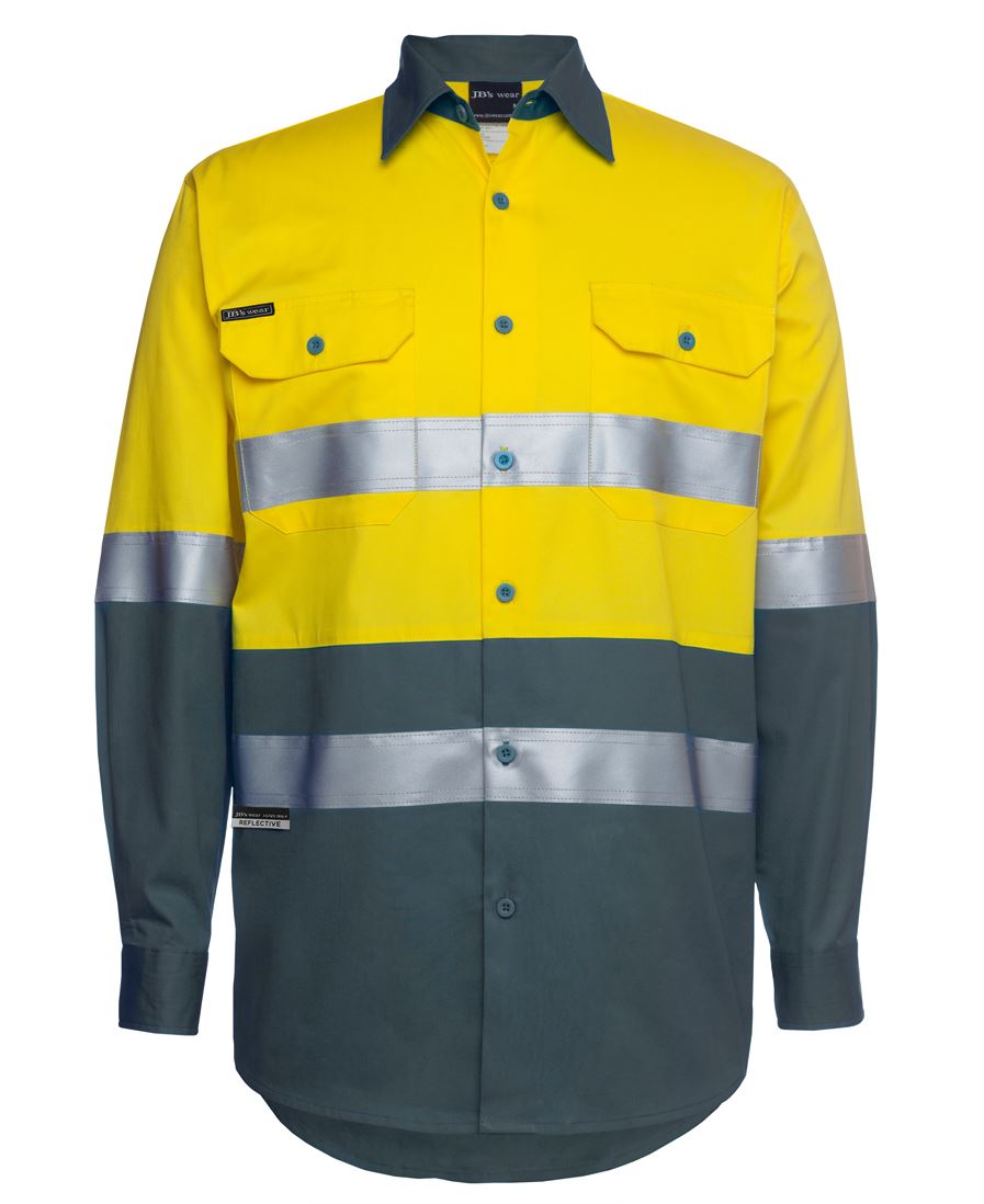 JB's HI VIS L/S (D+N) 150G WORK SHIRT - Kiwi Workgear