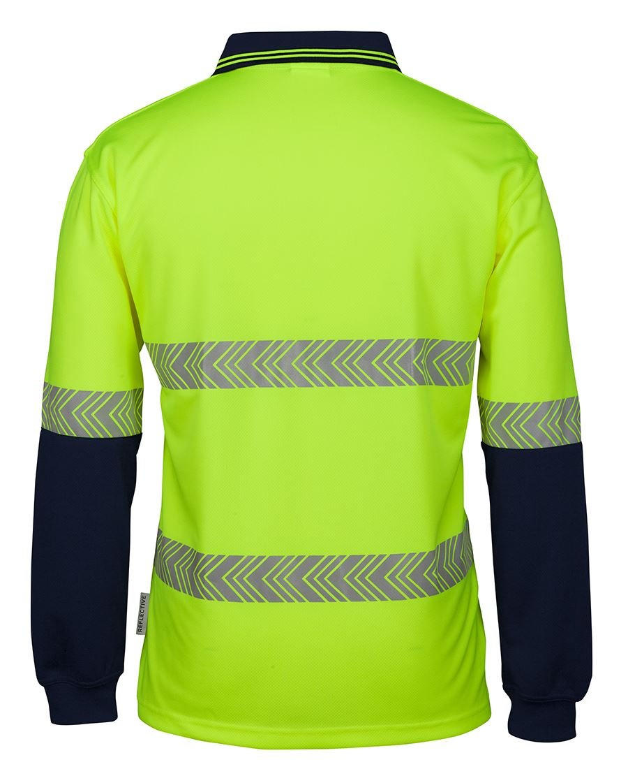 JB's Hi Vis L/S Segmented Tape Polo - Kiwi Workgear