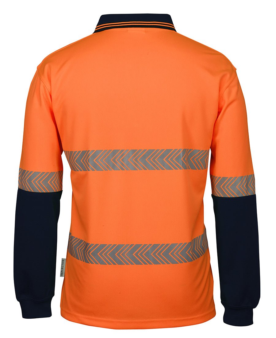 JB's Hi Vis L/S Segmented Tape Polo - Kiwi Workgear