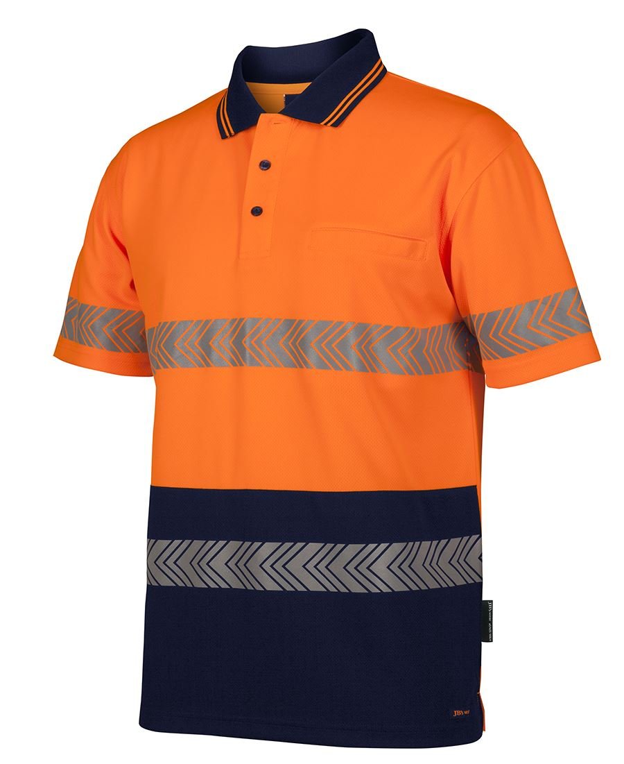 JB's Hi Vis S/S Segmented Tape Polo - Kiwi Workgear