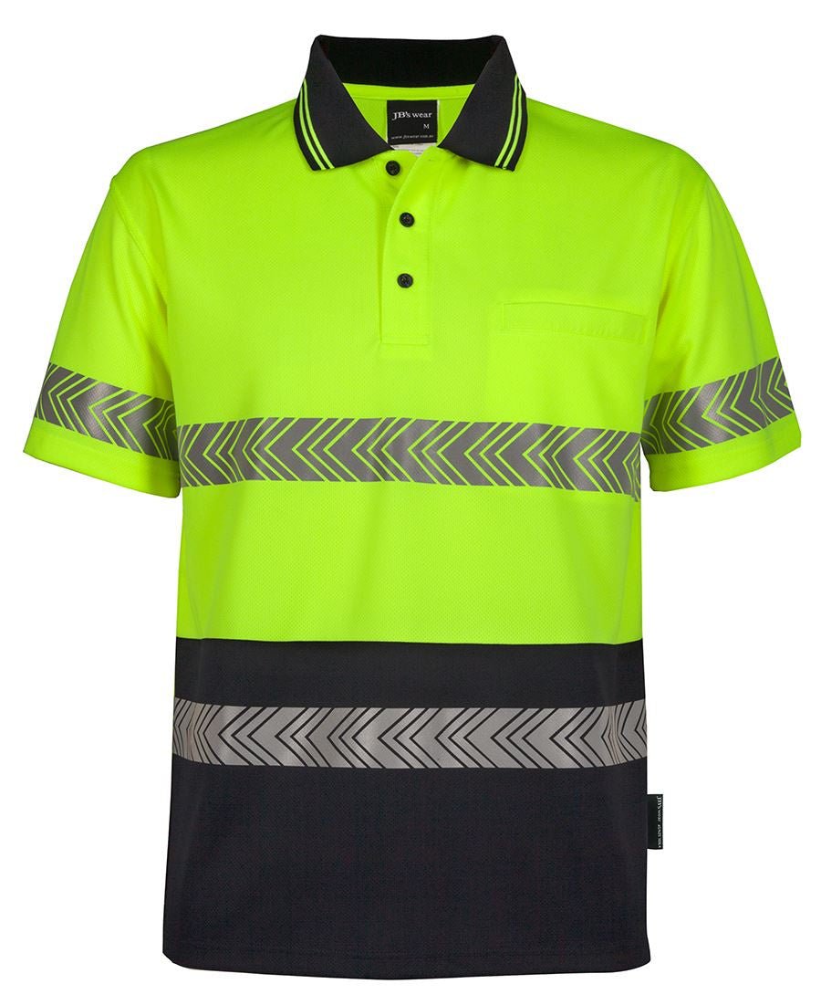 JB's Hi Vis S/S Segmented Tape Polo - Kiwi Workgear