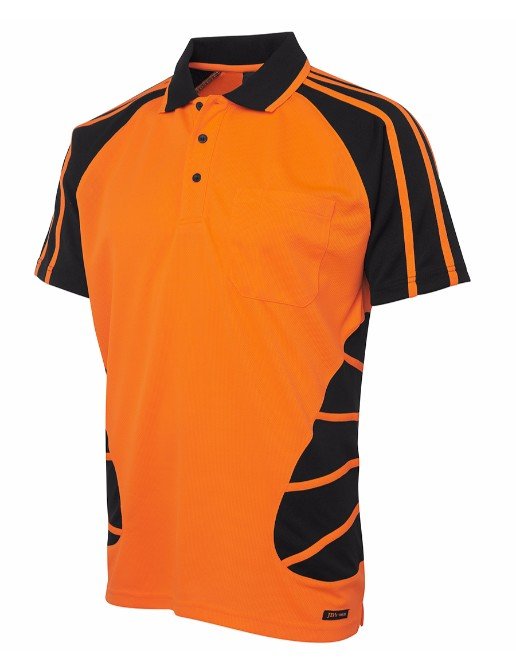 JB's HI VIS S/S SPIDER POLO - Kiwi Workgear