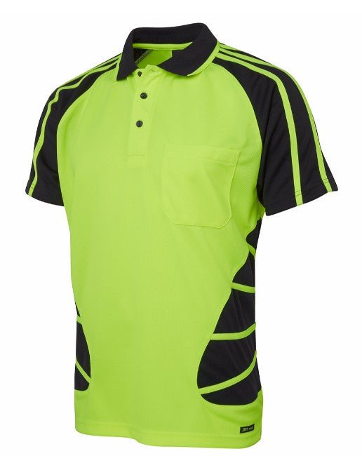 JB's HI VIS S/S SPIDER POLO - Kiwi Workgear