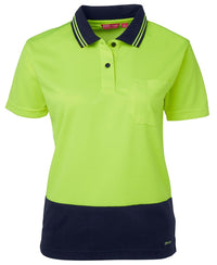 Thumbnail for JB's Woman Hi Vis S/S Comfort Polyester Polo - Kiwi Workgear