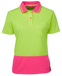 Thumbnail for JB's Woman Hi Vis S/S Comfort Polyester Polo - Kiwi Workgear