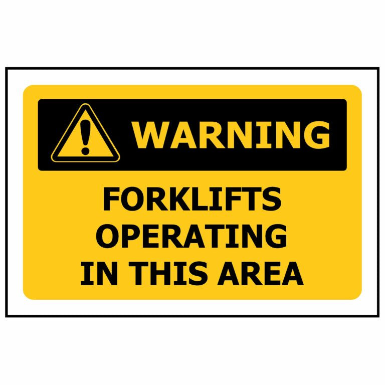 WARNING Forklifts Operating In This Area