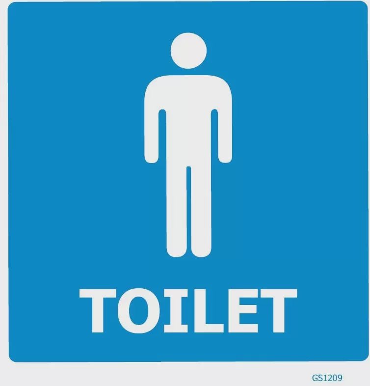 Male Toilet Sign 225 x 300mm PVC - Kiwi Workgear