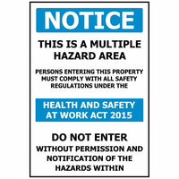 Thumbnail for NOTICE This is a Multiple Hazard Area - Kiwi Workgear