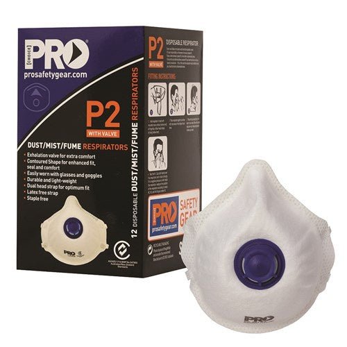 Pro Choice Safety Gear Dust Masks P2+Valve - 12pk - Kiwi Workgear