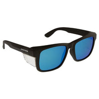 Thumbnail for SAFETY GLASSES FRONTSIDE POLARISED BLUE REVO LENS WITH BLACK FRAME - Kiwi Workgear